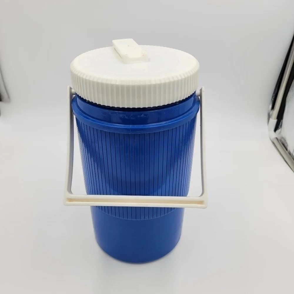 Vintage Bee Blue & White Water Pitcher Small